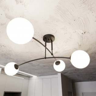 Ceiling Flush Lamp Mobis Black (4 lights)