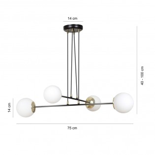 Lámpara colgante Signo Negro (4 luces)
