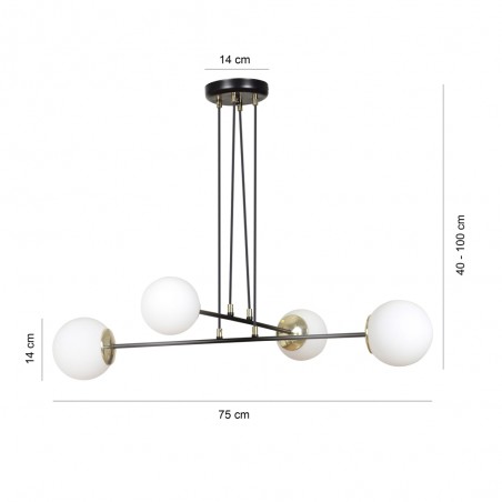 Lámpara colgante Signo Negro (4 luces)