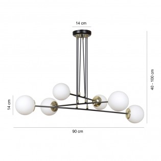 Lámpara colgante Signo Negro (6 luces)