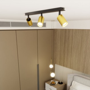 Tao Schwarz/Gold Strahlerleiste (3 Lichter)