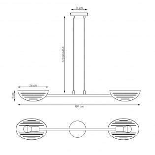 Lámpara de techo Urtado (2 luces)