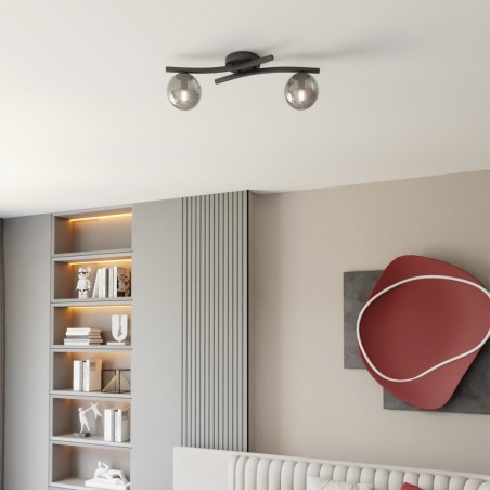 Ceiling Flush Light Terima Graphite (2 lights)