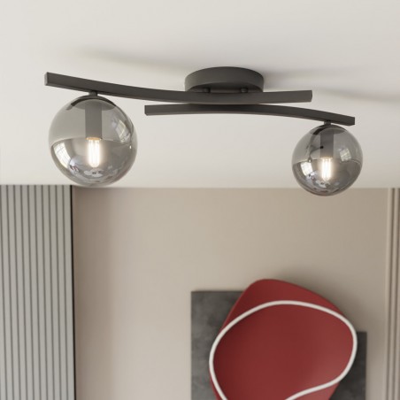 Ceiling Flush Light Terima Graphite (2 lights)