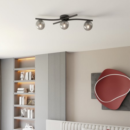 Plafón de techo Terima Grafito (3 luces)