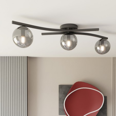 Plafón de techo Terima Grafito (3 luces)