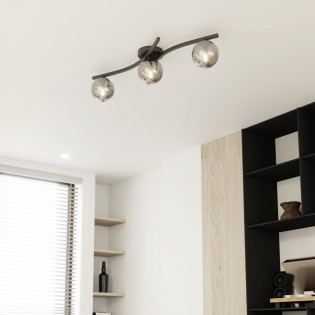 Ceiling Flush Light Terima Graphite (3 lights)