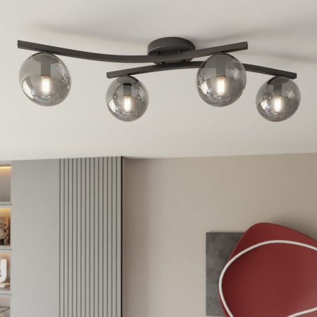 Ceiling Flush Light Terima Graphite (4 lights)