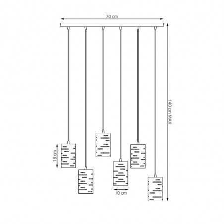 Cluster Pendant Lamp Miller (6 lights)