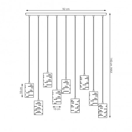 Cluster Pendant Lamp Miller (9 lights)