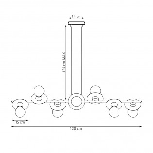 Lámpara de techo Dampur (8 luces)