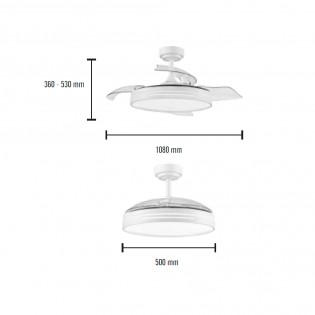 LED fan with folding blades Anemoi CCT (72W)