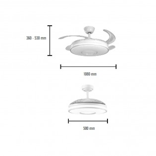 Ventilador LED aspas retráctiles Sotovento CCT Dim (72W)