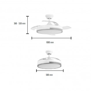 LED fan with folding blades Vespero CCT (72W)