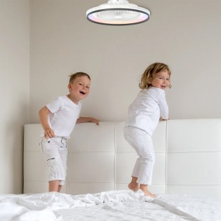 LED Ceiling Flush Fan Elisi CCT RGB (30W)