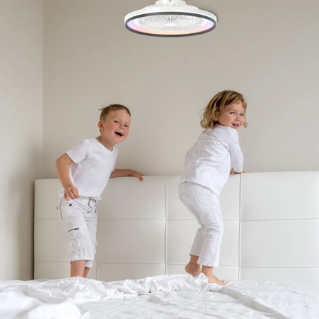 LED Ceiling Flush Fan Elisi CCT RGB (30W)