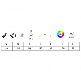LED Ceiling Flush Fan Elisi CCT RGB (30W)