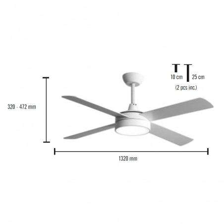 Ventilador de techo LED Diablo CCT Dim (22W)