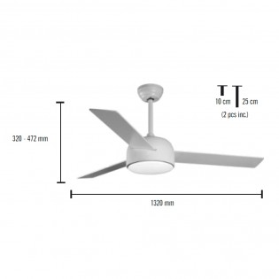 LED Celing Fan Pampero CCT Dim (18W)