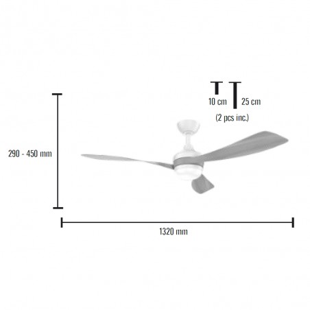 LED Celing Fan Passat CCT Dim (18W)