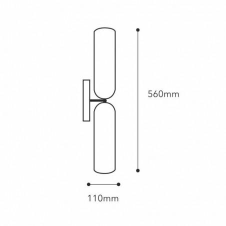 Aplique de pared Tubular (2 luces)