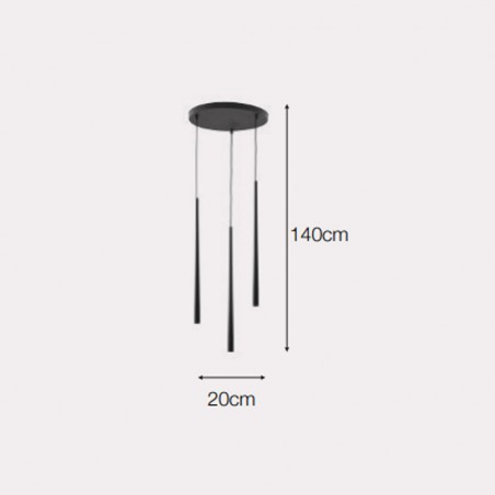 Cluster Pendant lamp Cleri (3 lights)