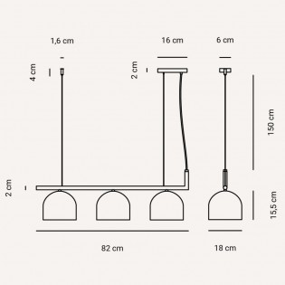 Lámpara colgante Camila (3 luces)