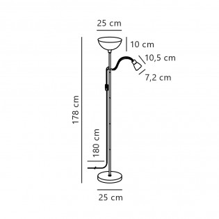 Floor lamp with reader Lauria