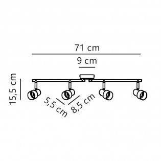 Regleta de techo Boston (4 luces)