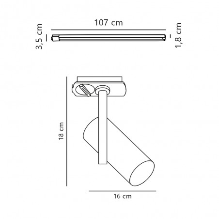 Kit Carril Link 1M. + 3 Focos Jerome