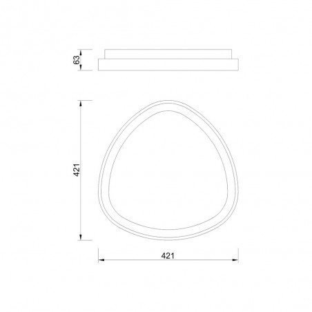 Plafón de techo LED Niseko Triangular CCT (42W)