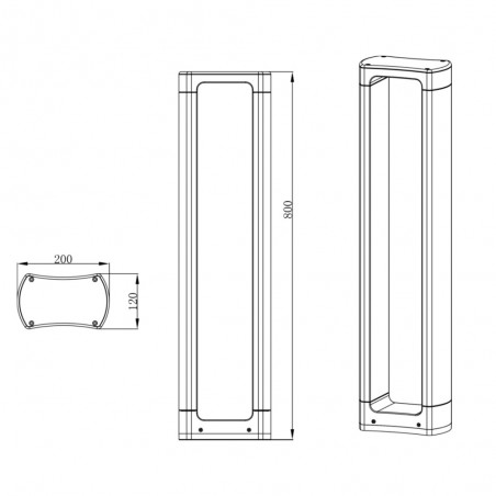 Outdoor LED Bollard Windows (8W)