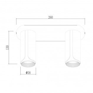 Regleta de techo Gobi (2 luces)