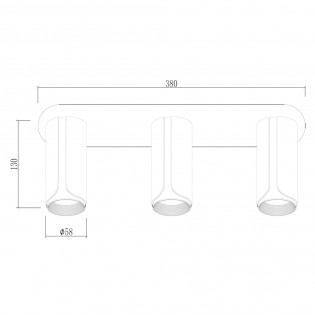 Regleta de techo Gobi (3 luces)
