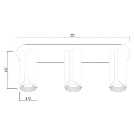 Regleta de techo Gobi (3 luces)
