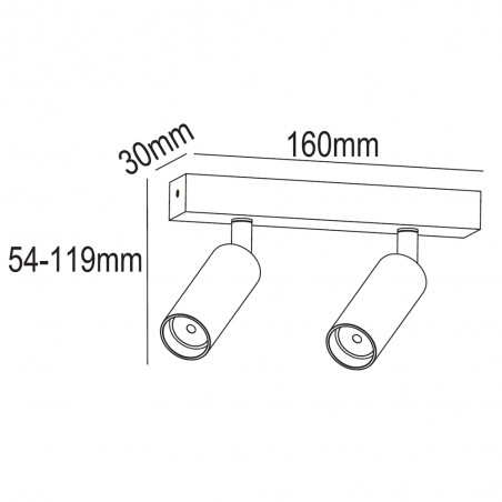 Ceiling Track Light Slim (2 lights)