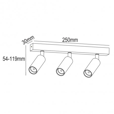 Regleta de techo Slim (3 luces)