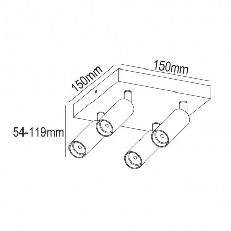 Ceiling Flush Light Slim (4 lights)