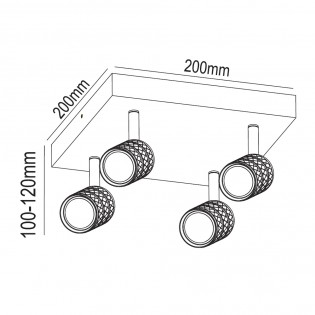Ceiling Flush Light Mycro (4 lights)