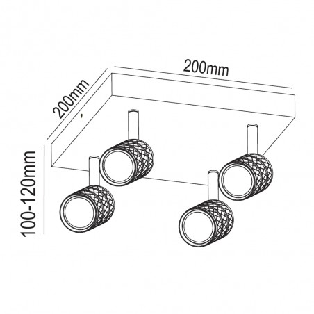 Ceiling Flush Light Mycro (4 lights)
