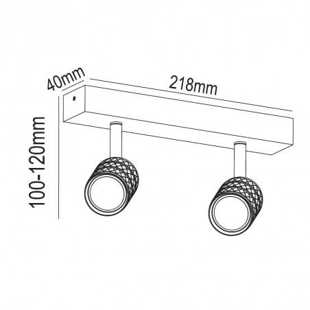 Regleta de techo Mycro (2 luces)