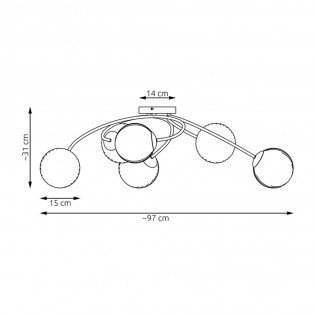 Plafón de techo Piresa (6 luces)