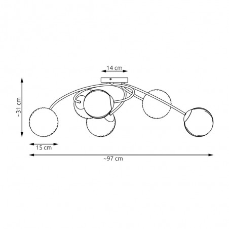 Plafón de techo Piresa (6 luces)