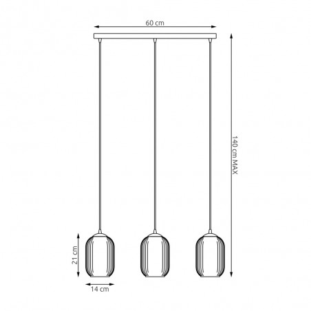 Pendant lamp Valdi Mix (3 lights)