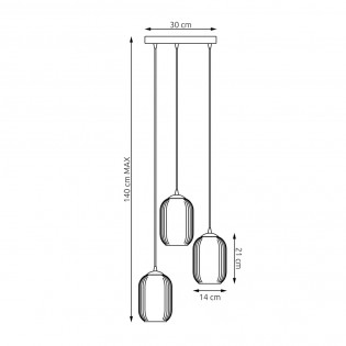 Pendant lamp Valdi Mix II (3 lights)
