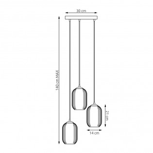 Lámpara colgante Valdi II (3 luces)