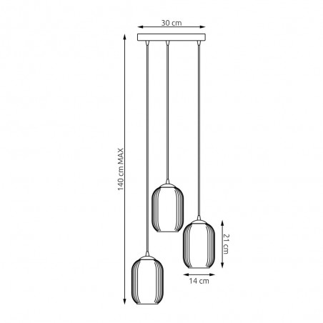 Lámpara colgante Valdi II (3 luces)