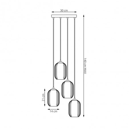 Pendant lamp Valdi II (4 lights)
