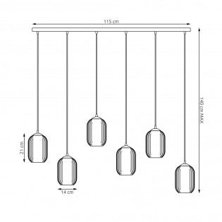 Pendant lamp Valdi (6 lights)
