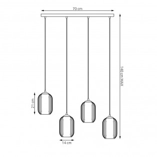 Pendant lamp Valdi Mix (4 lights)